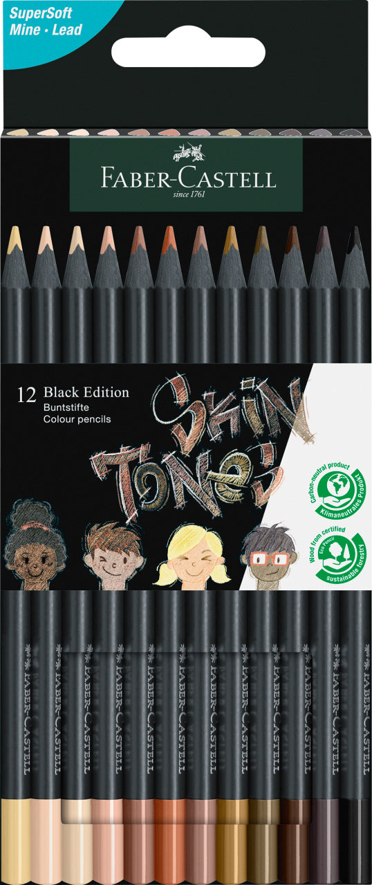 CREIOANE COLORATE 12 CULORI SKIN TONES BLACK EDITION FABER-CASTELL CREIOANE COLORATE 12 CULORI SKIN TONES BLACK EDITION FABER-CASTELL